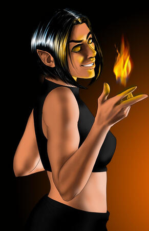 Wick, fire elemental barbarian