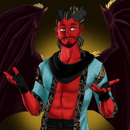 Andakos, tiefling warlock